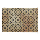 エレガント金ゴールド抽象芸術フローラ円パターン | 枕カバー (裏面-左)