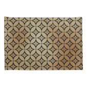 エレガント金ゴールド抽象芸術フローラ円パターン | 枕カバー (裏面-右)