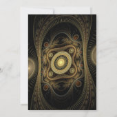 エレガント金ゴールド抽象芸術50番目の誕生日招待状 招待状 (裏面)