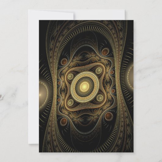 エレガント金ゴールド抽象芸術50番目の誕生日招待状 招待状 (裏面)