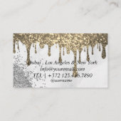 エレガント金ゴールド抽象芸術《写真》ぼけ味グリッター輝く 名刺 (裏面)