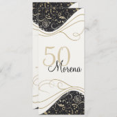 エレガント金ゴールド招待状 招待状 (正面/裏面)