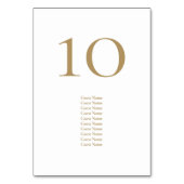 エレガント金ゴールド文字のゲスト名結婚のテーブル番号 テーブルナンバー (正面)
