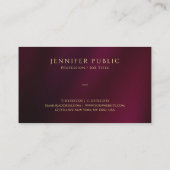 エレガント金ゴールド文字カスタムテンプレートラグジュアリー 名刺 (裏面)