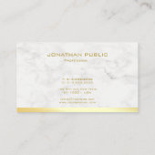 エレガント金ゴールド文字名大理石テンプレートモダン 名刺 (裏面)