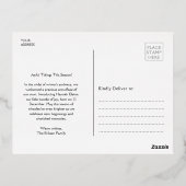 エレガント金ゴールド文字生誕発表 箔シーズンポストカード (裏面)