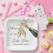 エレガント金ゴールド新年パーティー紙プレート ペーパープレート (パーティー)