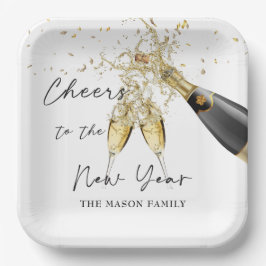 エレガント金ゴールド新年パーティー紙プレート ペーパープレート