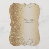 エレガント金ゴールド旋回ブラックフォントのメ結婚ニュー メニュー (裏面)