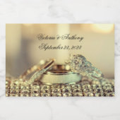 エレガント金ゴールド日付名スクリプ結婚ト リキュールボトルラベル (シングルラベル)