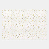 エレガント金ゴールド星の背景デザイン ラッピングペーパーシート (正面2)