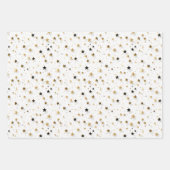 エレガント金ゴールド星の背景デザイン ラッピングペーパーシート (正面)