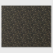 エレガント金ゴールド星タイル模様 ラッピングペーパー (フラット)