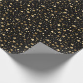 エレガント金ゴールド星タイル模様 ラッピングペーパー (角)