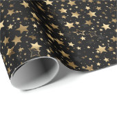 エレガント金ゴールド星タイル模様 ラッピングペーパー (ロールコーナー)