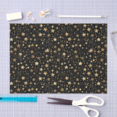 エレガント金ゴールド星タイル模様 薄葉紙 (クラフト)