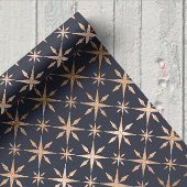 エレガント金ゴールド星パープル ラッピングペーパーシート