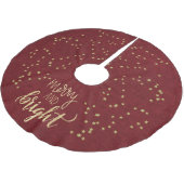 エレガント金ゴールド星付きクリスマスレッド ブラッシュドポリエステルツリースカート (アングル)