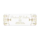 エレガント金ゴールド星形五角形異教の差出人住所 ラベル (正面)