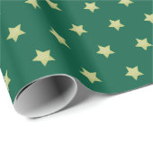 エレガント金ゴールド星模様クリスマス ラッピングペーパー (ロールコーナー)