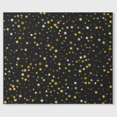 エレガント金ゴールド星 ラッピングペーパー (フラット)