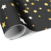 エレガント金ゴールド星 ラッピングペーパー (ロールコーナー)