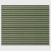 エレガント金ゴールド暗緑色の幾何ストライプの模様 ラッピングペーパー (フラット)