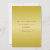 エレガント金ゴールド暗赤色の卒業生3写真卒業 案内状 (裏面)