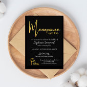 エレガント金ゴールド更年期I得この50誕生日 招待状