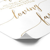 エレガント金ゴールド書の世代の愛のサイン ポスター (角)