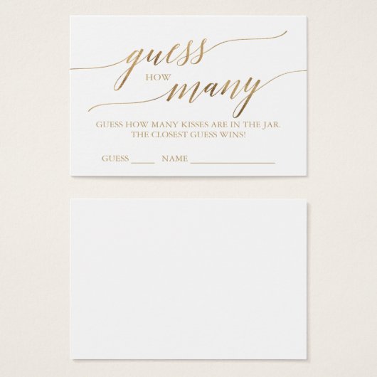 エレガント金ゴールド書は数キス (正面&裏面)