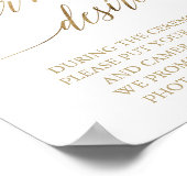 エレガント金ゴールド書ハートの願いサイン ポスター (角)