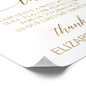 エレガント金ゴールド書バケットリストの署名 ポスター (角)