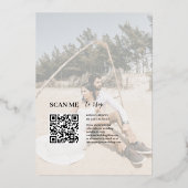 エレガント金ゴールド書フォトアー結婚チ 箔招待状 (裏面)