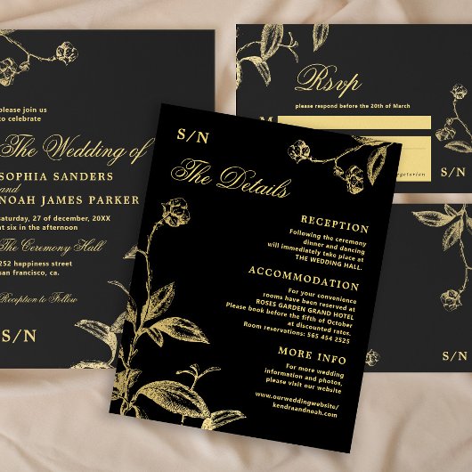 エレガント金ゴールド書ブ結婚ラック詳細 エンクロージャーカード