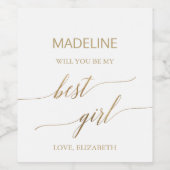 エレガント金ゴールド書最高の女子の提案 ワインラベル (シングルラベル)