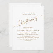 エレガント金ゴールド書確認招待状 招待状 (正面/裏面)