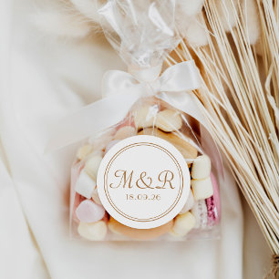 エレガント金ゴールド書結婚の封筒用シール ラウンドシール