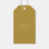 エレガント金ゴールド書結婚の御礼申し上げます ギフトタグ (裏面)