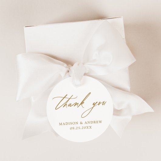 エレガント金ゴールド書結婚の感謝 フェイバータグ