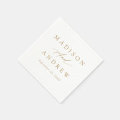 エレガント金ゴールド書結婚の スタンダードカクテルナプキン (角)