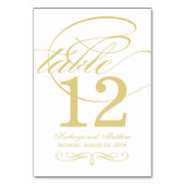 エレガント金ゴールド書結婚の テーブルナンバー (裏面)