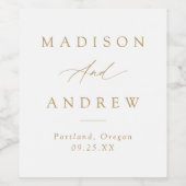 エレガント金ゴールド書結婚の ワインラベル (シングルラベル)