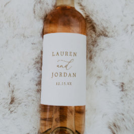 エレガント金ゴールド書結婚の ワインラベル