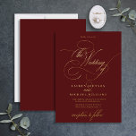 エレガント金ゴールド書結婚のBurgundy 箔招待状<br><div class="desc">我々の書エレガント道結婚式招待状モダンデザインは金ゴールドフォイルの実在アップグレードを受け取る！プロの設計により、各フォントとタイプのスタイルは慎重に選択されエレガントて、時間のないトレンドフォワードの招待を作成するためモダンに、探し保て、永遠に（そして1日）。 特にカップルのために設計さ結婚れたブルゴーニュと金ゴールドのテーマで結婚は、このデザインは美しいスクリプトの書道とカップルが簡単にパーソナライズできるように事前に設計されたテンプレート文字フィールドを備えている。ホイル実在招待状は、プレミアムホワイト紙の素材にプリントされており、なめらかな白い色合いの紙に贅沢なサテン仕上げを施している。次に、リッチなブルゴーニュの色相でインプリントし、最後に箔実在層をプリントする。この滑らかな組み合わせは、洗練された素晴らしい経験を生み出す質感のお祝いである。FSC認証の再生資材で作られ、イタリアで作られ、米国で印刷されている。金ゴールド箔を使用して白色で設計され、シルバーフォイルまたはバラゴールドフォイルを選択できる。背景色はZazzleデザインツールエディターでも編集できるので、シルバーとグレー、ブラックと金ゴールド、ネイビーブルーとバラの金ゴールドなど結婚、好みに合わせて簡単に変更できる。このカードは、あなたがカップルとして誰であるかを良く反映し、美しい人のトーンを設定結婚する。一致連絡製品の設計者。著作権Anastasia Surridge for エレガント招待状，全著作権所有。</div>