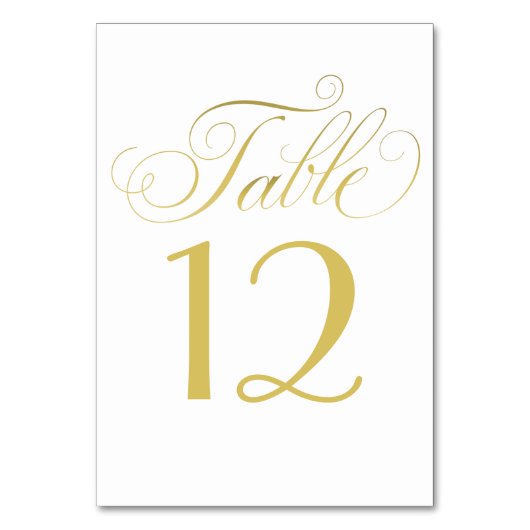 エレガント金ゴールド書結婚文字 テーブルナンバー (裏面)
