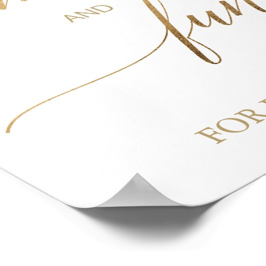 エレガント金ゴールド書道おもしろいとゲーム ポスター (角)