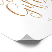 エレガント金ゴールド書道のカードとギフトのサイン ポスター (角)