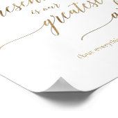 エレガント金ゴールド書道の在もっとも偉大り ポスター (角)