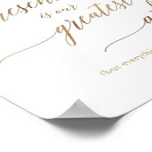 エレガント金ゴールド書道の在もっとも偉大り ポスター (角)